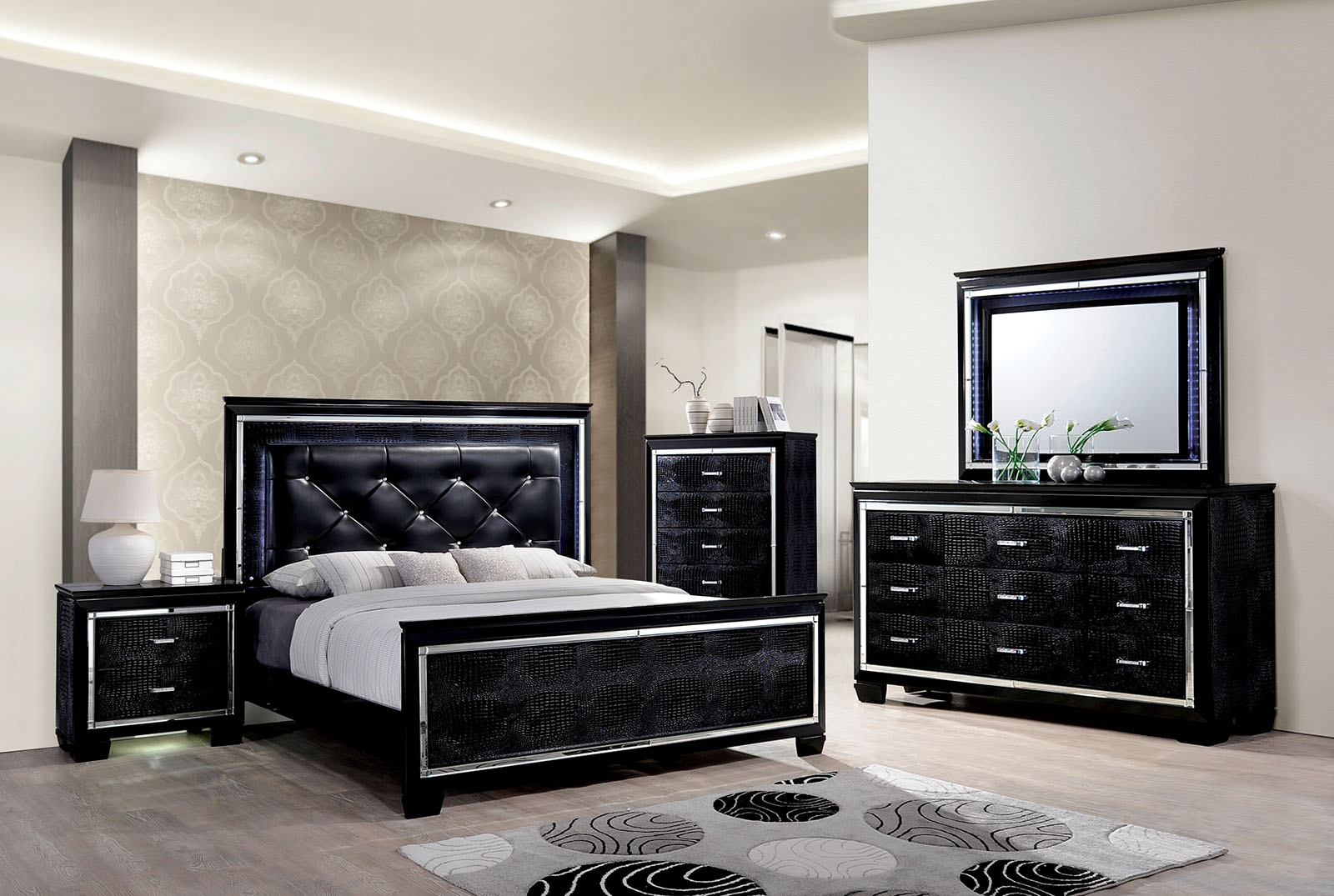 Bellanova Collection Bedroom Set, Black Finish CM7979 ...