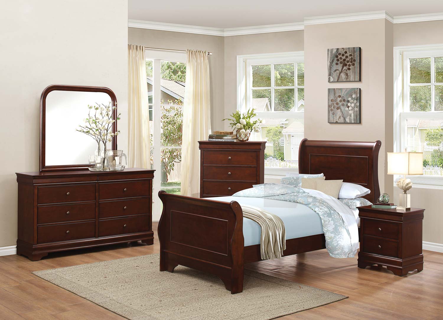 Louis Philippe III Bedroom Collection in Cherry by Furniture of America