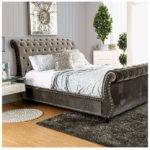 Noelia Collection Sleigh Bed, Gray Color CM7128