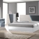 Manchester Collection Bedroom Set, Zebra Gray & White Lacquer Finish