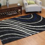 Lines Deluxe Shag Rug Anthracite Grey Mix Color 5x7