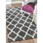 Trellis Deluxe Shag Rug Grey Color 5x7