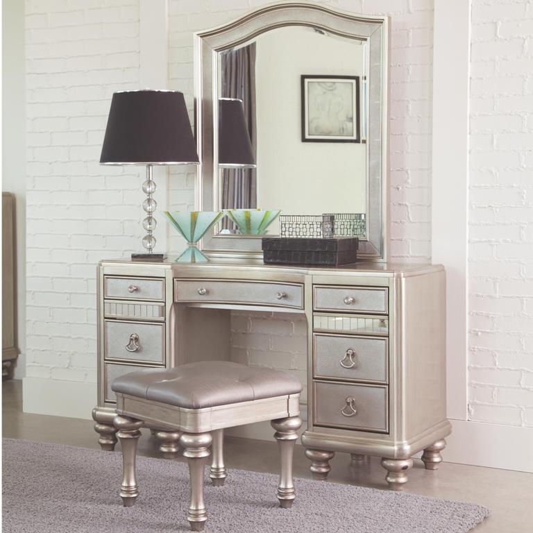 Bling Game Collection Vanity Desk Set, Vanity Desk Set With Mirror