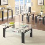Glass top Tables Set, Black Finish 702288
