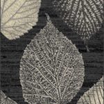 Lifestyle Collection Leaf Design Gray Color Rug 5x7