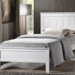 Wooden Platform Bed White Color 7582-MG