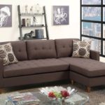 Reversible Sectional w/2 Accent Pillows, Chocolate F7086