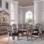 Chantelle Collection Formal Dining Room Antique Platinum Finish