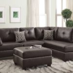 3-Piece Sectional Sofa with Ottoman, Espresso Color F6973