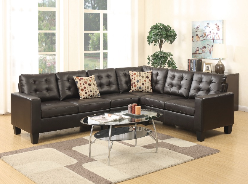 4pcs Sectional With 2 Accent Pillows, Throw Pillows For Espresso Leather Couch