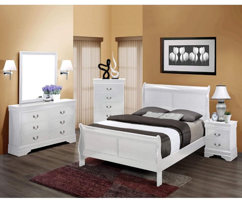 Louis Phillip Collection Bedroom Set, White Finish B3650. Call For ...