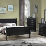 Louis Phillip Collection Bedroom Set, Black Finish B3950