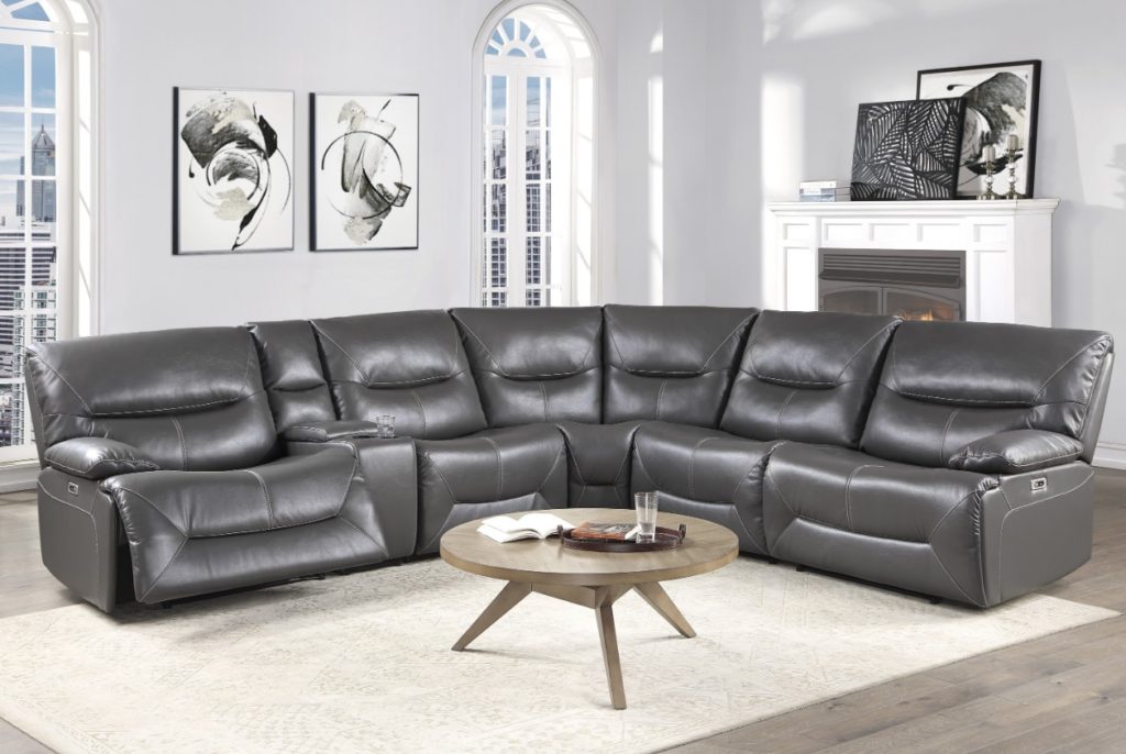 Dyersburg Collection Power Sectional, Gray Color 9579HE - Casye Furniture