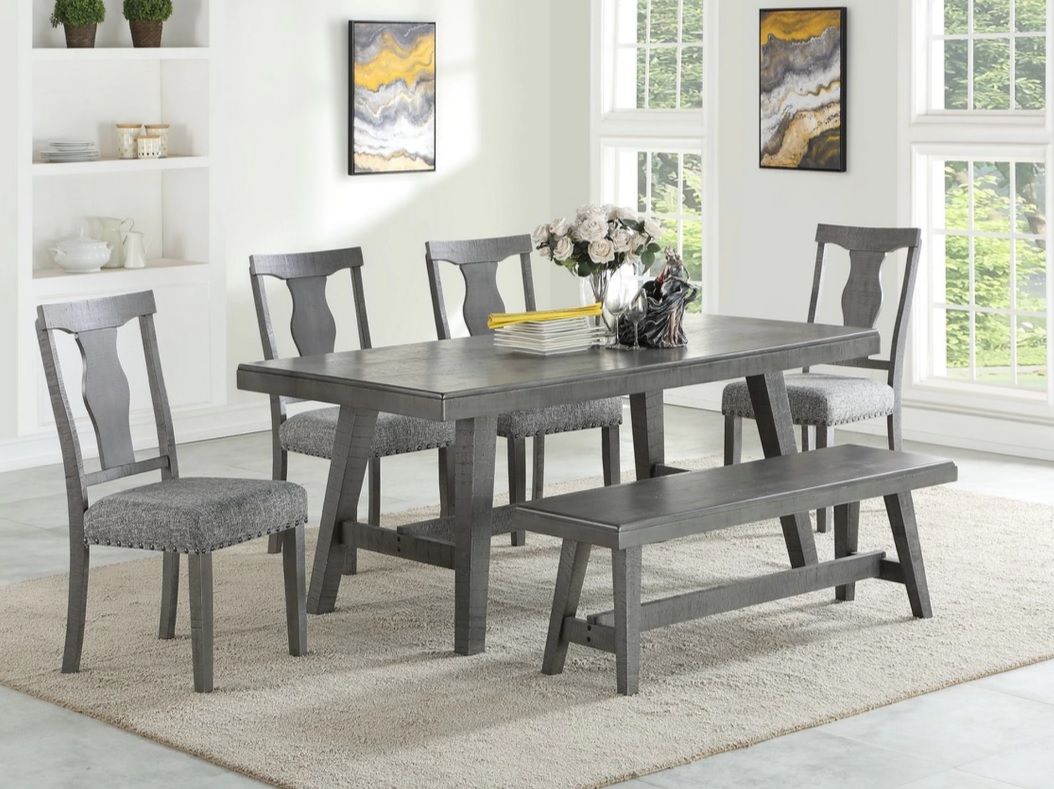 rustic grey dining set