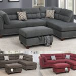 3pcs Reversible Sectional with Ottoman Included, 3 Colors