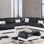 Black and White Faux Leather Sectional  AE-LD811