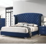 Melody Collection Queen Bed, Pacific Blue Velvet 223371