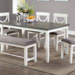 6pc Dining Set, Off White Finish F2562