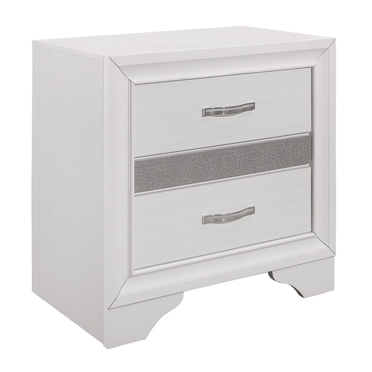 Luster Collection Bedroom Set, White Finish 1505HE | Casye Furniture