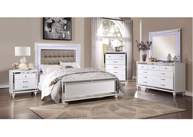 Brachium Collection Bedroom Set, White Finish CM7977 | Casye Furniture