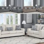 2pc Fabric Plushy Cushioned Square Arm Sofa Set