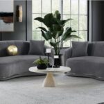 Brookside Dark Gray Velvet Curved Living Room Set