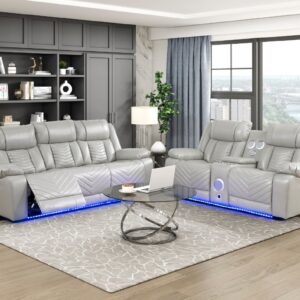 Huron Collection, Power Living Room Set 8457GRY